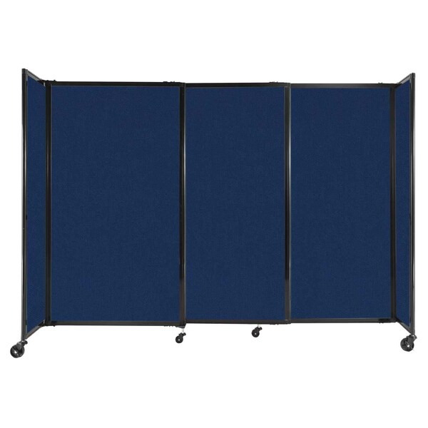 Versare StraightWall Sliding Portable Partition 7'2" x 5' Navy Blue Fabric 1460303 - main